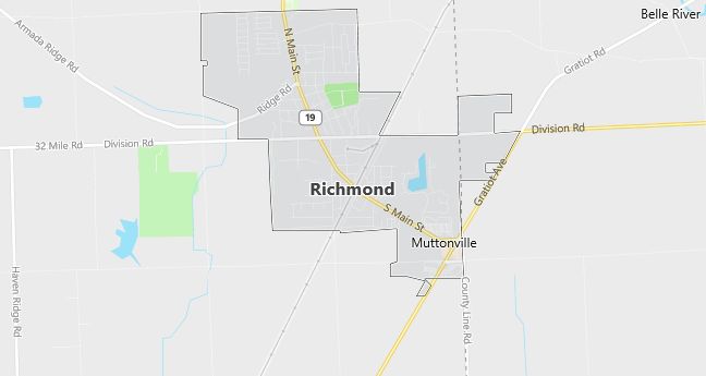 Map of Richmond, MI