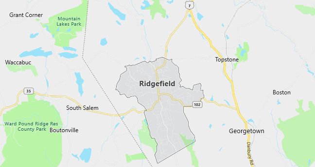 Map of Ridgefield, CT