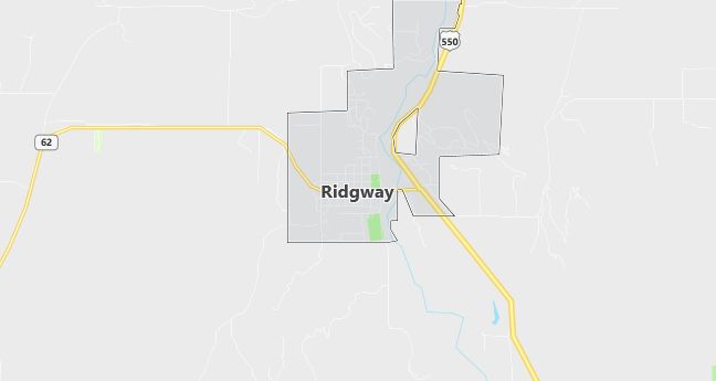 Map of Ridgway, CO