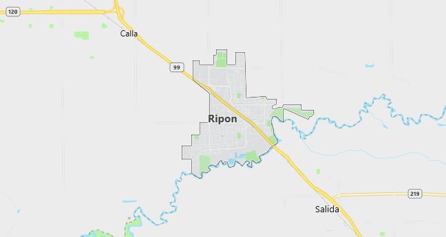 Map of Ripon, CA