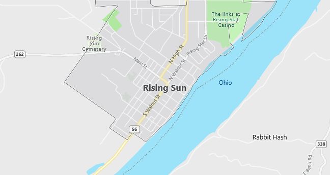 Map of Rising Sun, IN