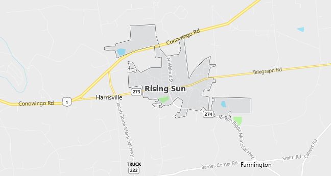 Map of Rising Sun, MD