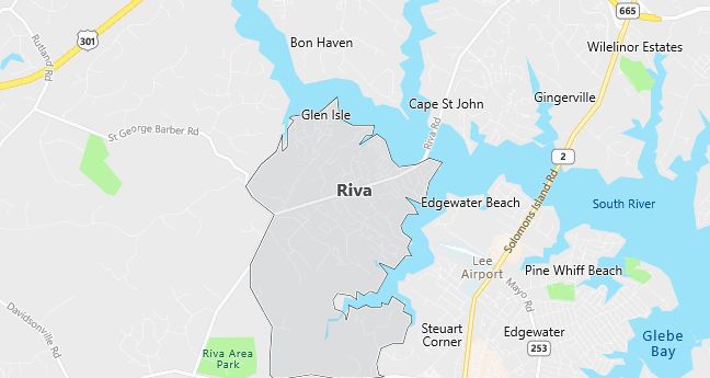 Map of Riva, MD