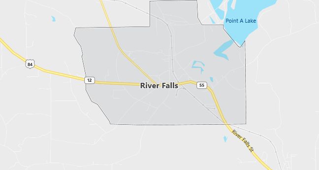 Map of River Falls, AL