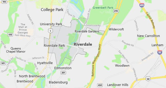 Map of Riverdale, MD