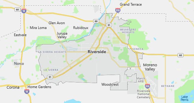 Map of Riverside, CA