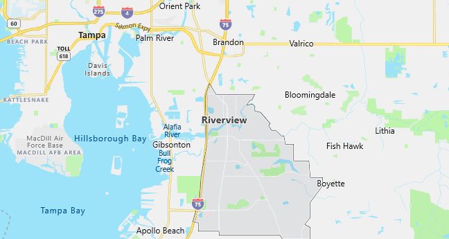 Map of Riverview, FL