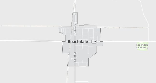 Map of Roachdale, IN