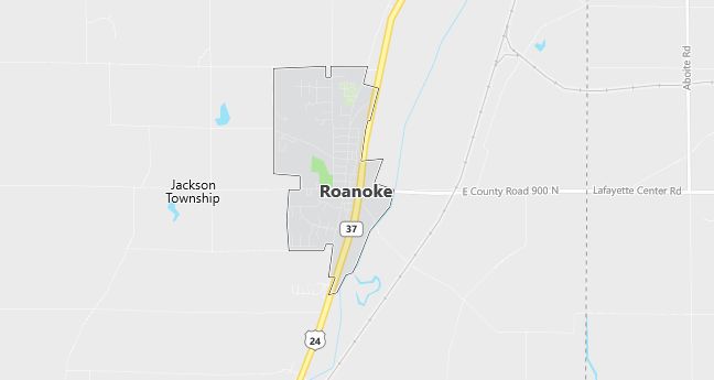 Map of Roanoke, IN