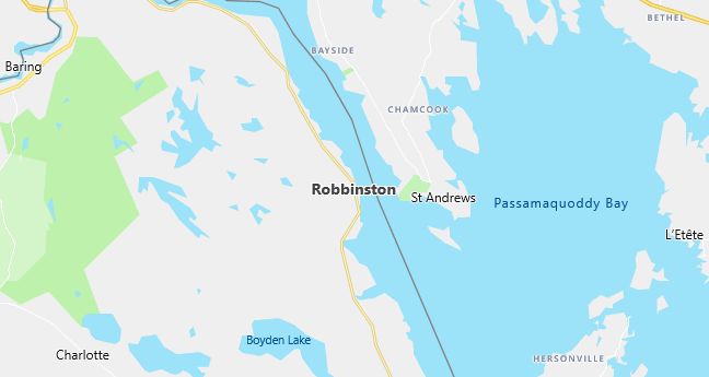 Map of Robbinston, ME