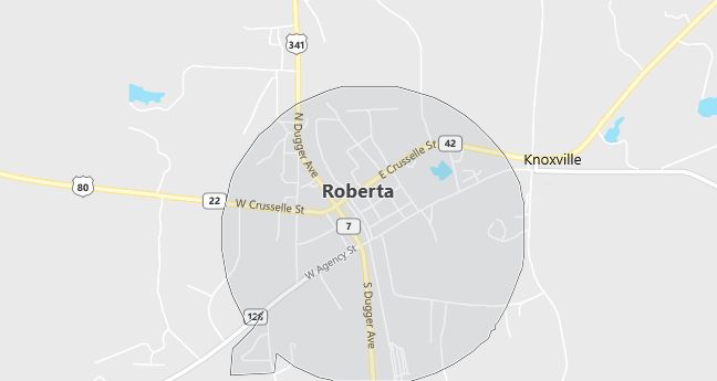 Map of Roberta, GA