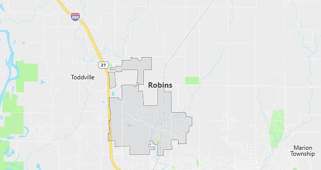 Map of Robins, IA