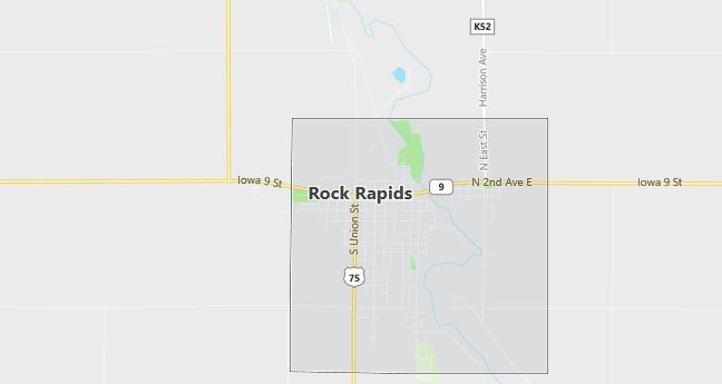 Map of Rock Rapids, IA