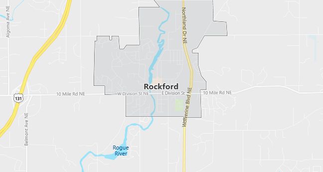 Map of Rockford, MI