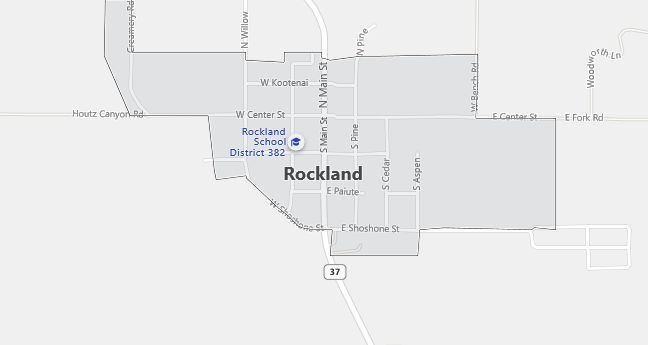 Map of Rockland, ID