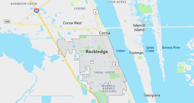 Map of Rockledge, FL