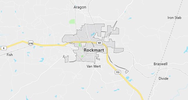 Map of Rockmart, GA