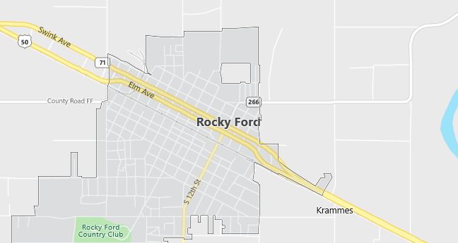 Map of Rocky Ford, CO