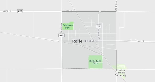 Map of Rolfe, IA