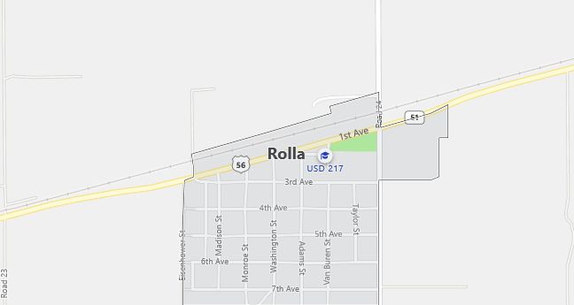 Map of Rolla, KS