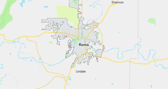 Map of Rome, GA