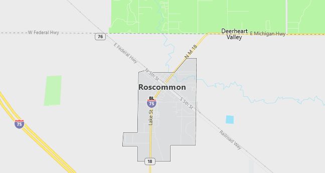 Map of Roscommon, MI