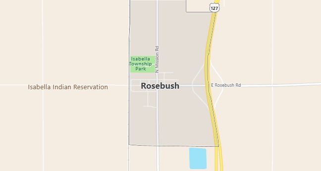 Map of Rosebush, MI