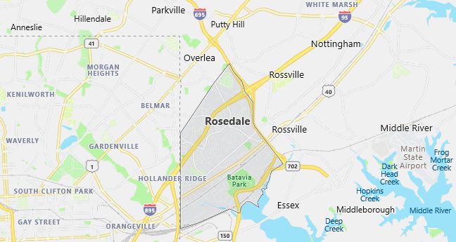 Map of Rosedale, MD