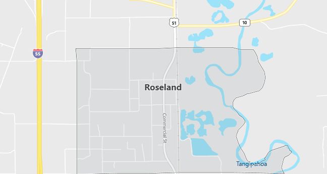 Map of Roseland, LA