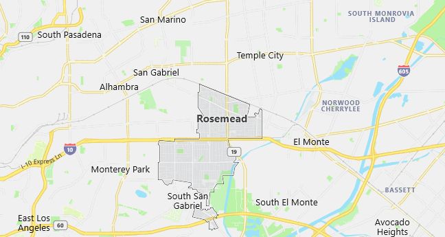 Map of Rosemead, CA