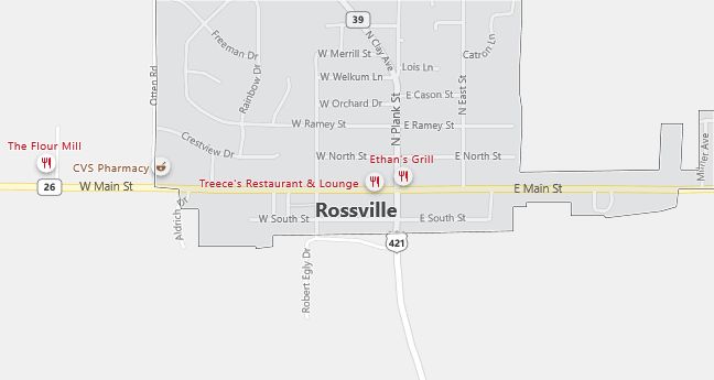 Map of Rossville, IN