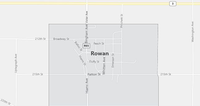 Map of Rowan, IA