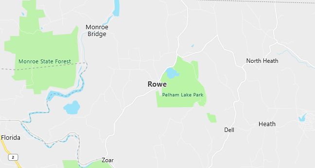 Map of Rowe, MA