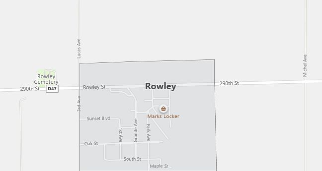 Map of Rowley, IA