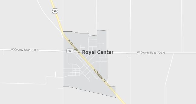 Map of Royal Center, IN