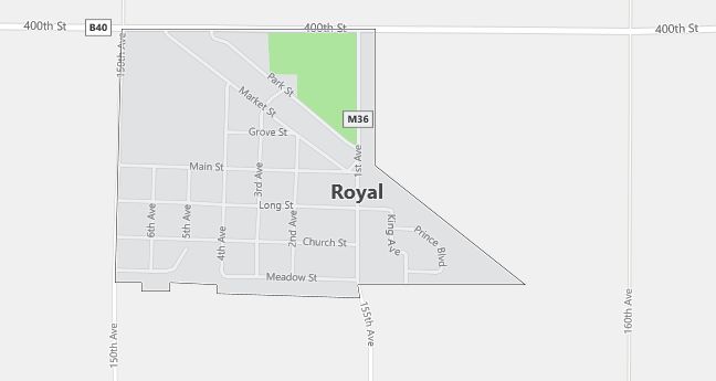 Map of Royal, IA