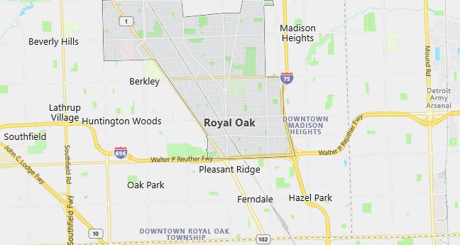 Map of Royal Oak, MI