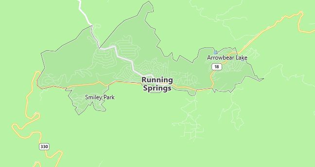 Map of Running Springs, CA