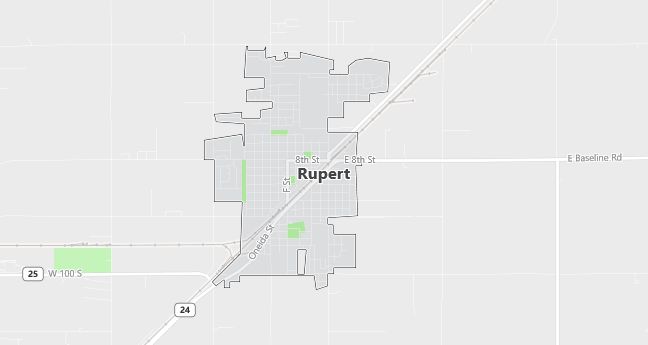 Map of Rupert, ID