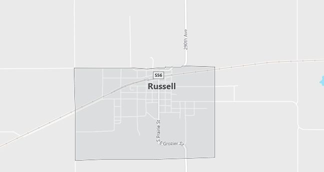 Map of Russell, IA