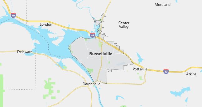 Map of Russellville, AR