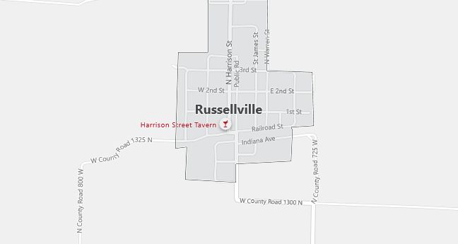 Map of Russellville, IN