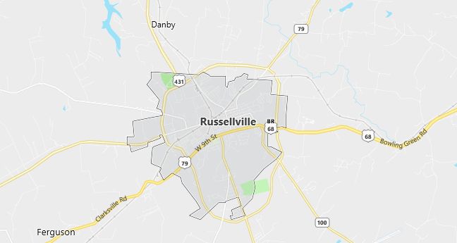 Map of Russellville, KY