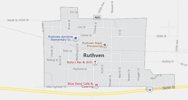 Map of Ruthven, IA