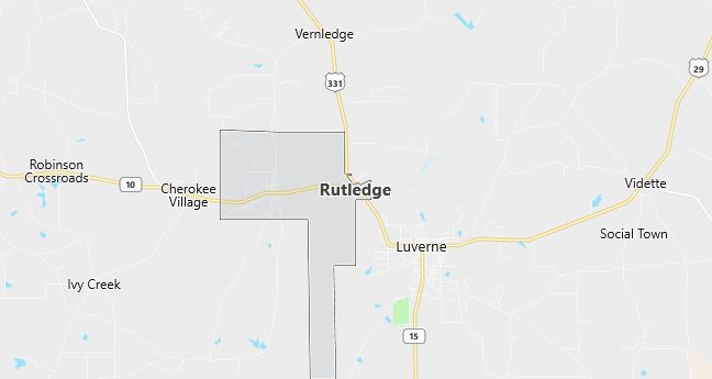 Map of Rutledge, AL