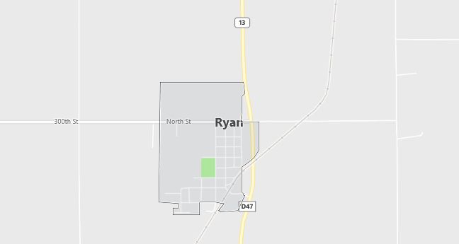 Map of Ryan, IA