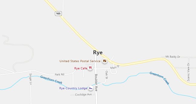 Map of Rye, CO