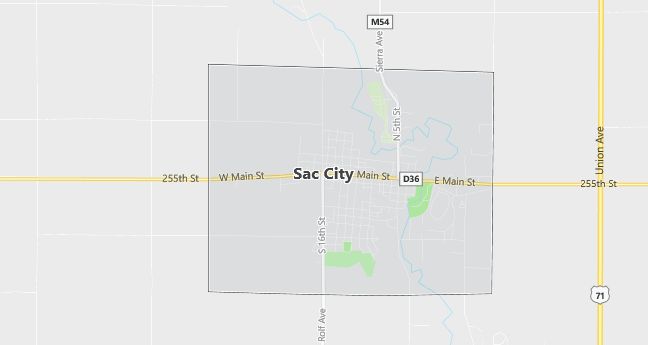 Map of Sac City, IA