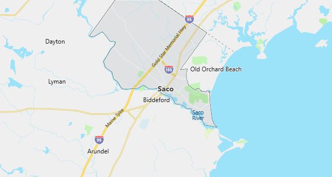 Map of Saco, ME