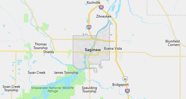 Map of Saginaw, MI